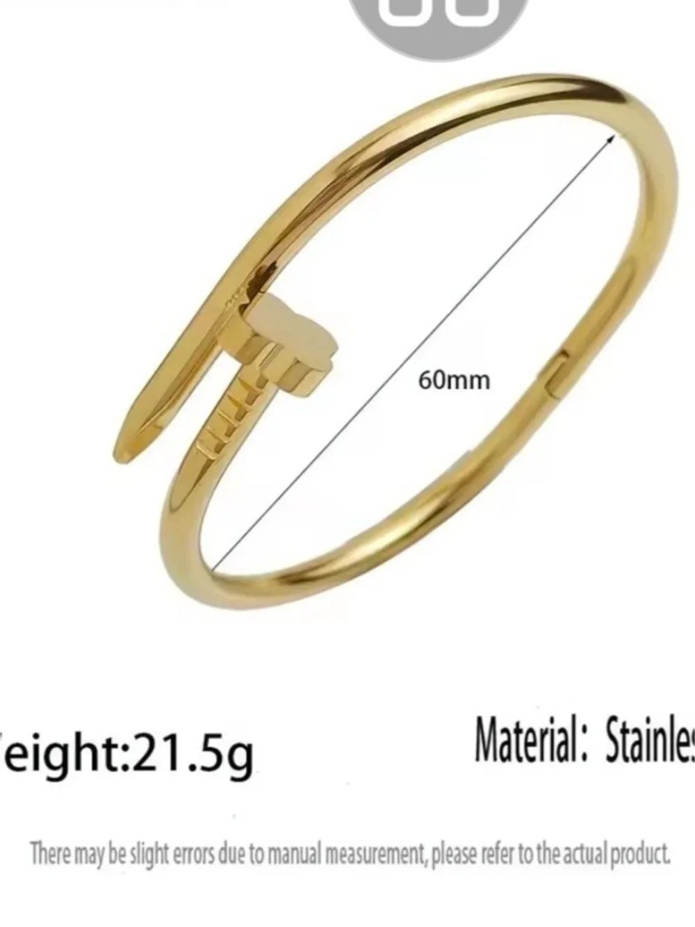 Yellow Gold Clover Nail-Style Bangle Bracelet